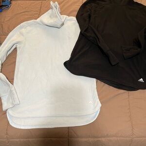 adidas Turtleneck Tops in Black and Light Blue
